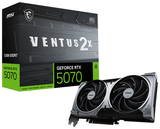 MSI GeForce RTX 5070 VENTUS 2X OC 12GB Grafikkort