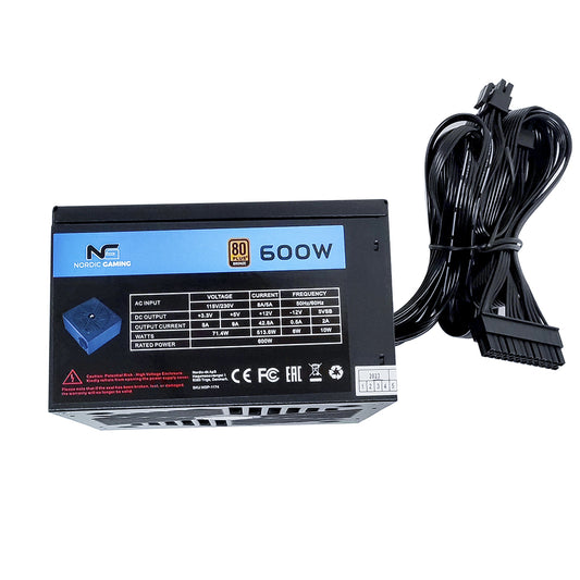 Nordic Gaming 600W 80+ Bronze Strømforsyning