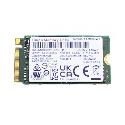 Union Memory AM620 512GB NVMe PCI-E 3.0 M.2 2242 (Brugt)